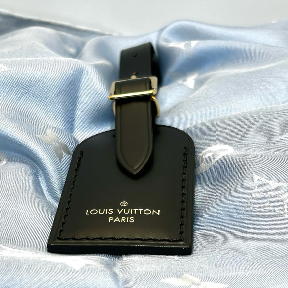 Louis Vuitton Black Leather Luggage Tag - Picture 2 of 9